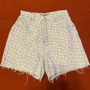 Floral Denim Cutoff Shorts